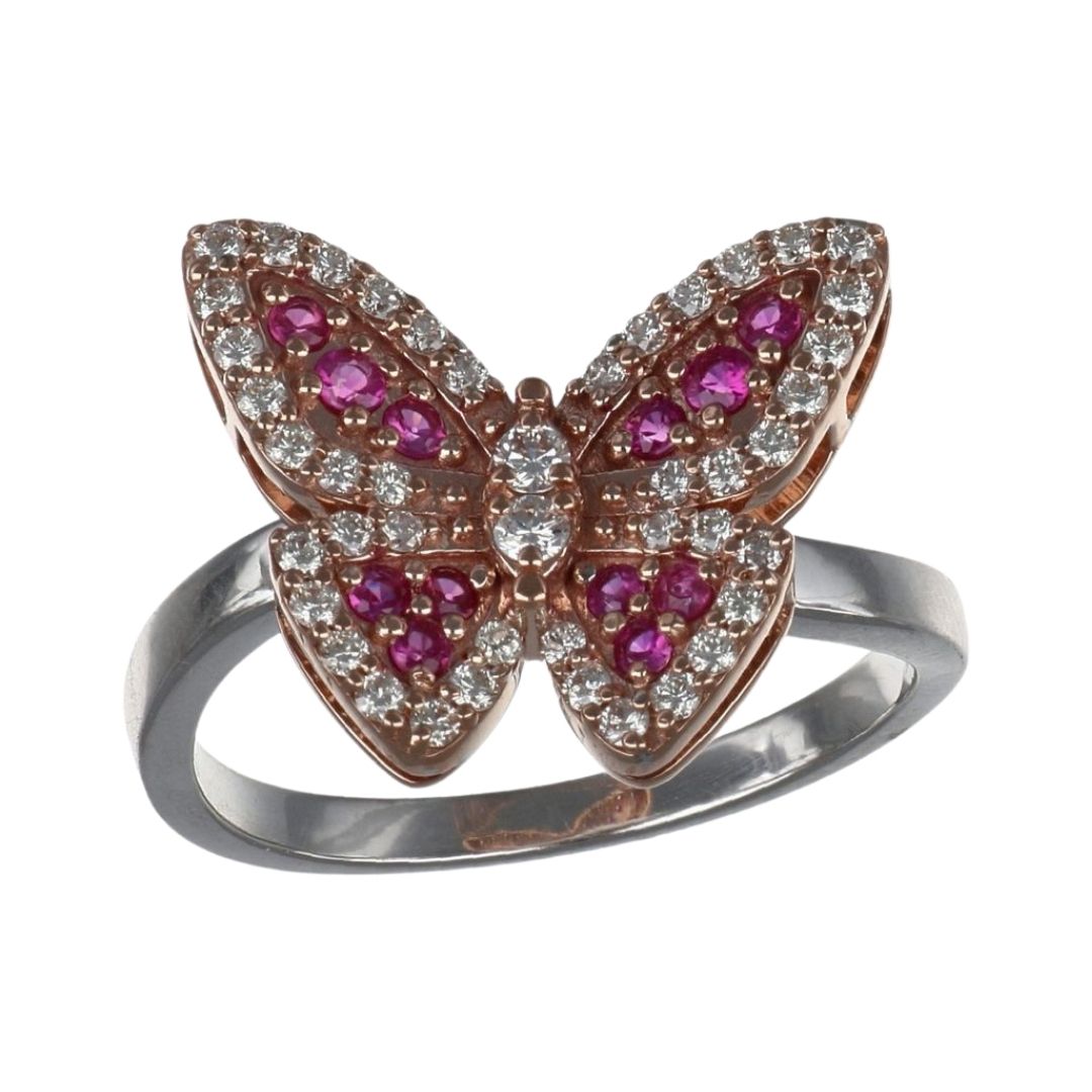 Pink Sapphire Ring (Pink Sapphire 0.21 cts. White Diamond 0.35 cts.)