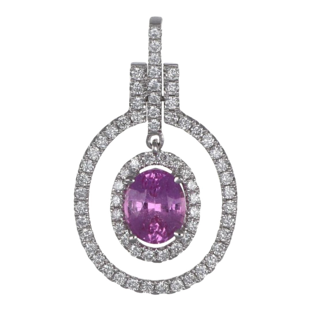 Pink Sapphire Pendant (Pink Sapphire 0.71 cts. White Diamond 0.35 cts.)