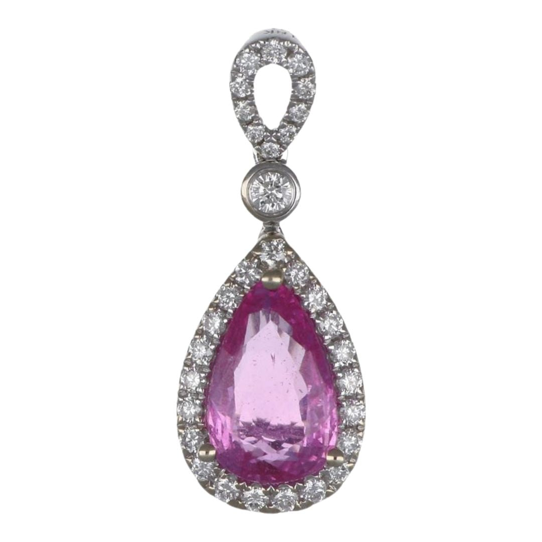 Pink Sapphire Pendant (Pink Sapphire 1.93 cts. White Diamond 0.3 cts.)