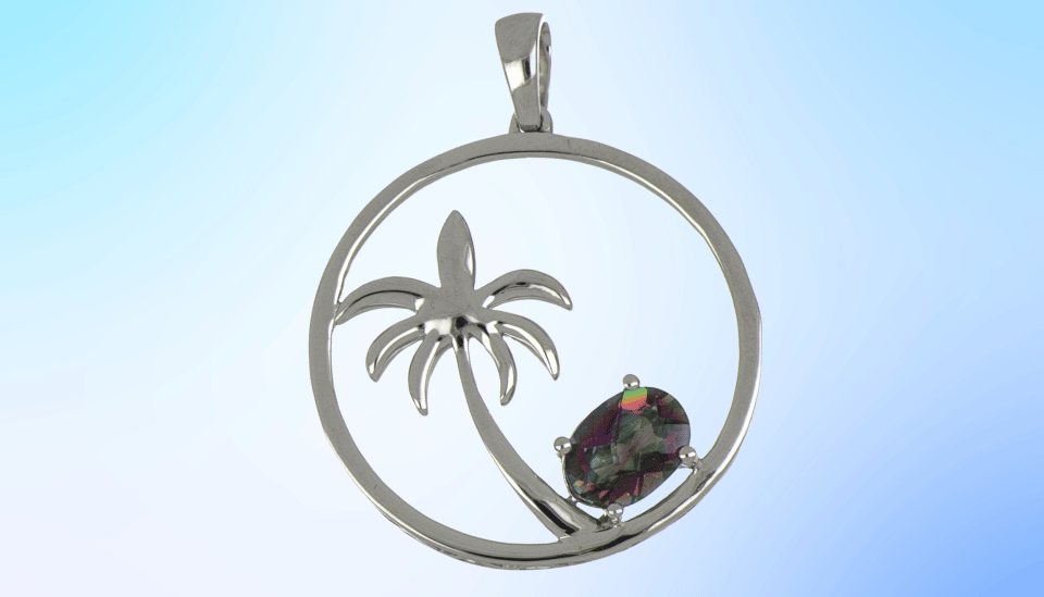 rainbow topaz pendant