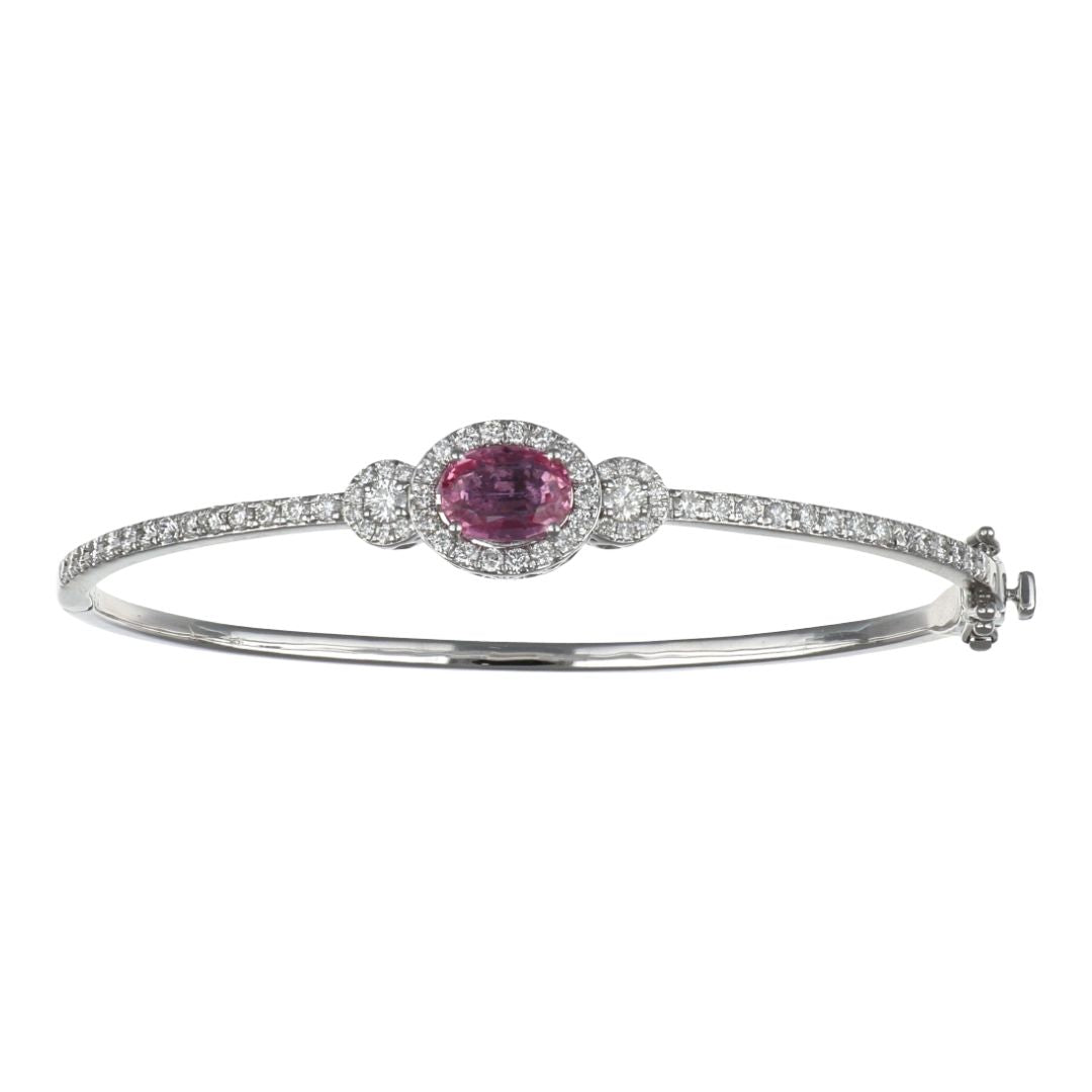 Pink Sapphire Bangle (Pink Sapphire 1.43 cts. White Diamond 1.21 cts. )