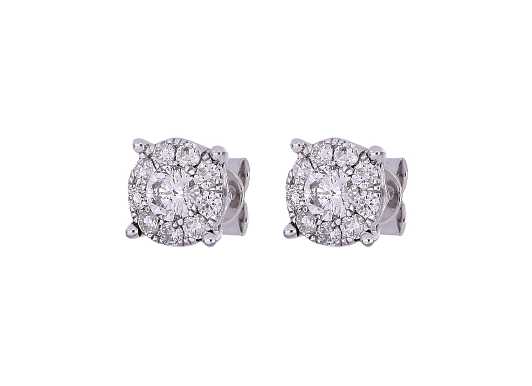 White Diamond Ladies Earrings (White Diamond 0.33 cts. White Diamond 0.37 cts.)
