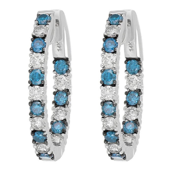 Blue Diamond Earrings (Blue Diamond 0.78 cts. White Diamond 0.73 cts.)