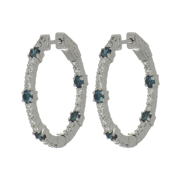 Blue Diamond Earrings (Blue Diamond 0.75 cts. White Diamond 0.78 cts)