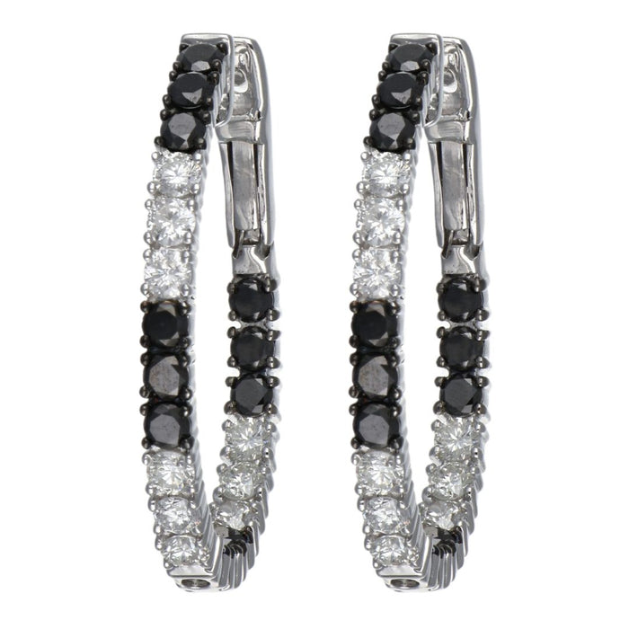 Black Diamond Earrings (Black Diamond 1.8 cts. White Diamond 1.22 cts.)