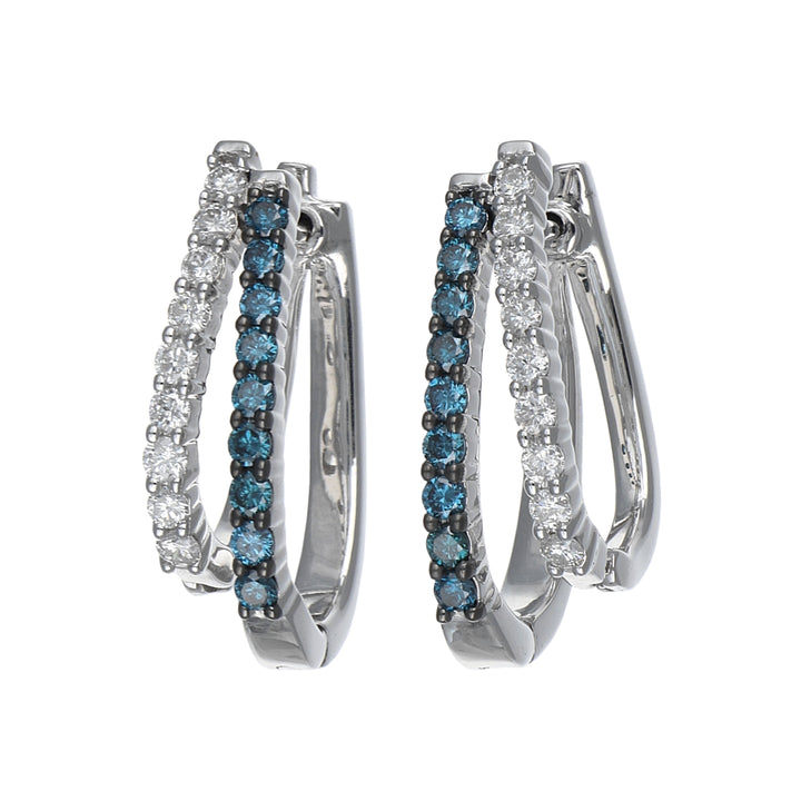 Blue Diamond Ladies Earrings (Diamond 0.5 cts. White Diamond 0.48 cts.)