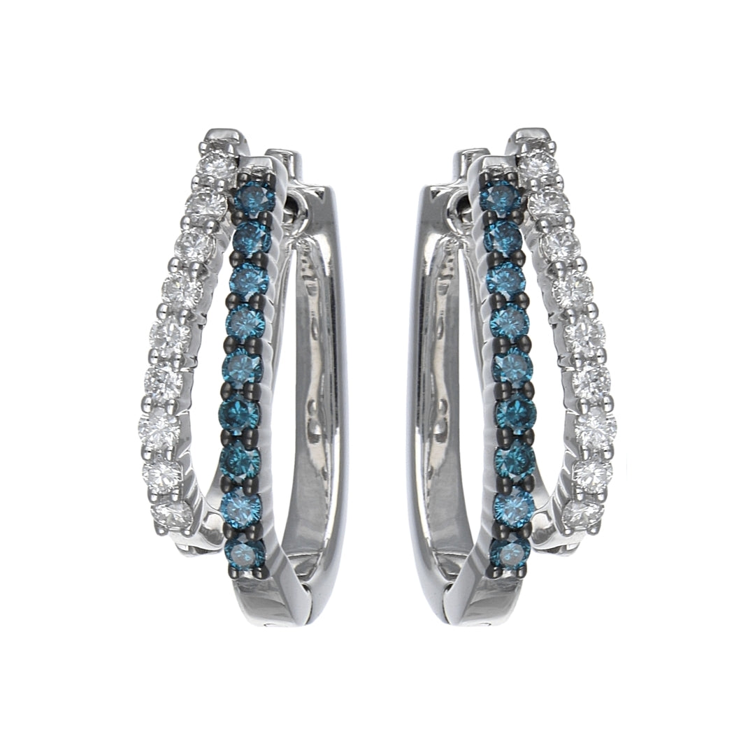 Blue Diamond Ladies Earrings (Diamond 0.5 cts. White Diamond 0.48 cts.)