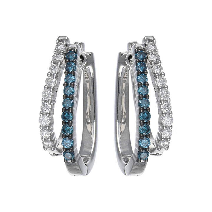 Blue Diamond Ladies Earrings (Diamond 0.5 cts. White Diamond 0.48 cts.)