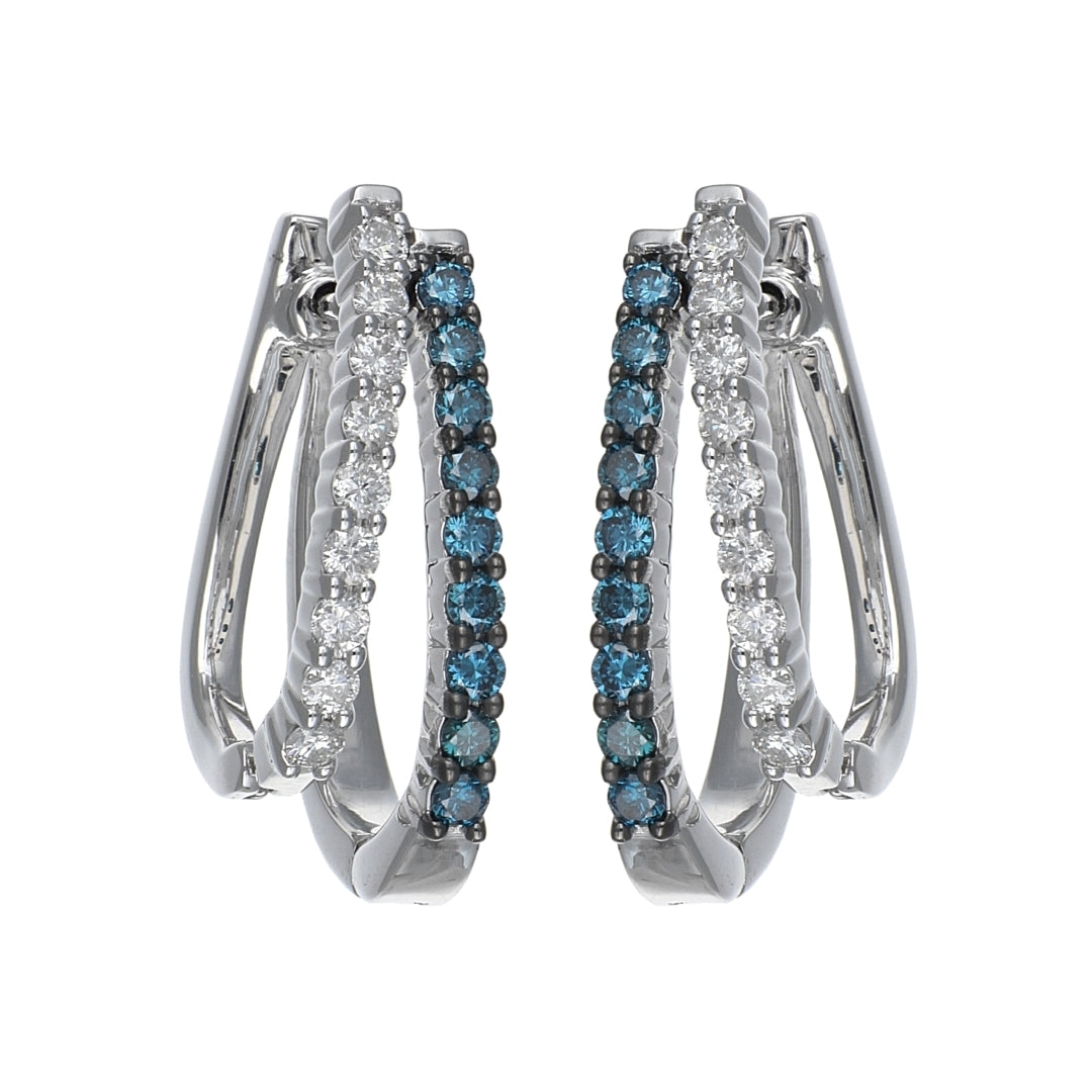 Blue Diamond Ladies Earrings (Diamond 0.5 cts. White Diamond 0.48 cts.)