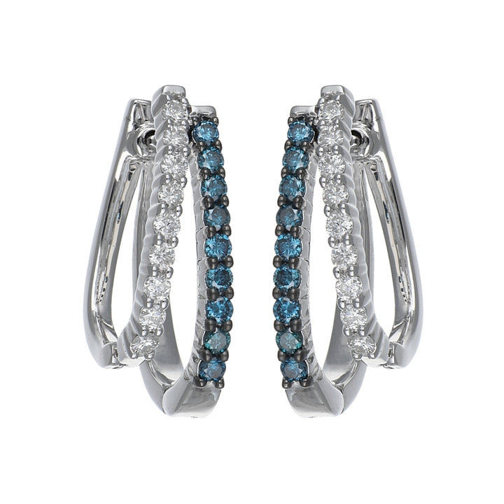 Blue Diamond Ladies Earrings (Diamond 0.5 cts. White Diamond 0.48 cts.)