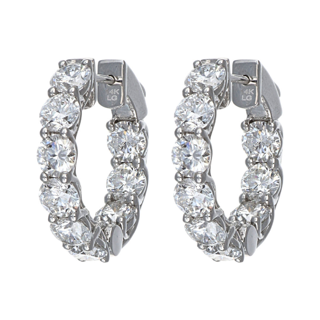 GROWNIQUE White Diamond Earrings (Lab Grown White Diamond 7.78 cts. )