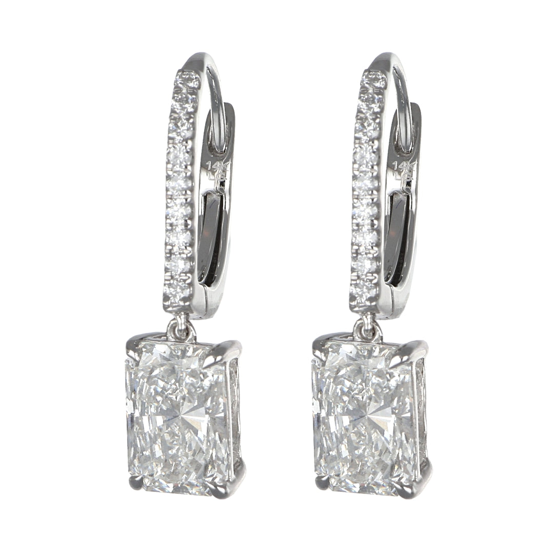 GROWNIQUE White Diamond Earrings (Lab Grown White Diamond 4.29 cts.)