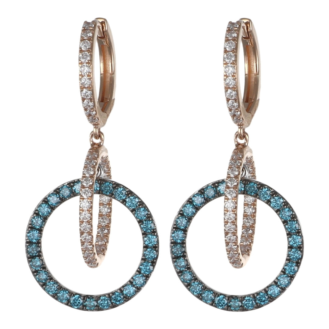 Blue Diamond Earrings (Blue Diamond 0.95 cts. White Diamond 0.72 cts.)