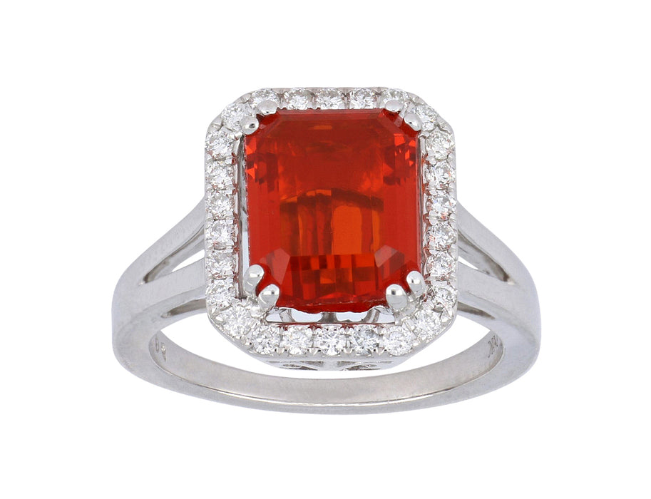 Fire Opal Ladies Ring (Fire Opal 2.31 cts. White Diamond 0.32 cts.)