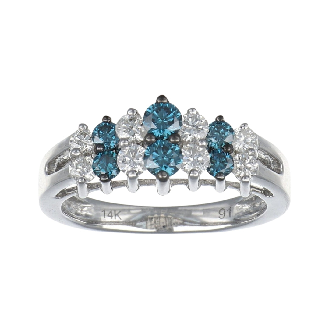 Blue Diamond Ring (Blue Diamond 0.49 cts. White Diamond 0.46 cts.)