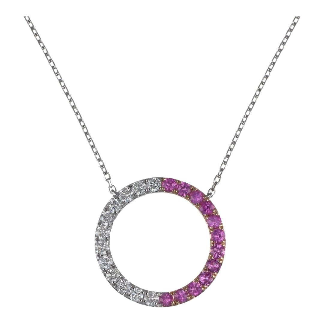 Pink Sapphire Necklace (Pink Sapphire 0.93 cts. White Diamond 0.77 cts.)