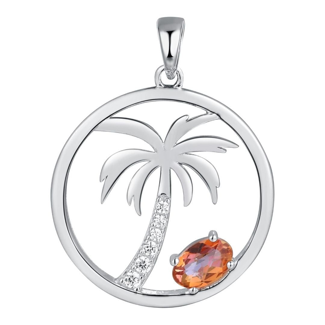 Orange Topaz Pendant (Orange Topaz 0.55 cts. Cubic Zirconia 0.14 cts.)