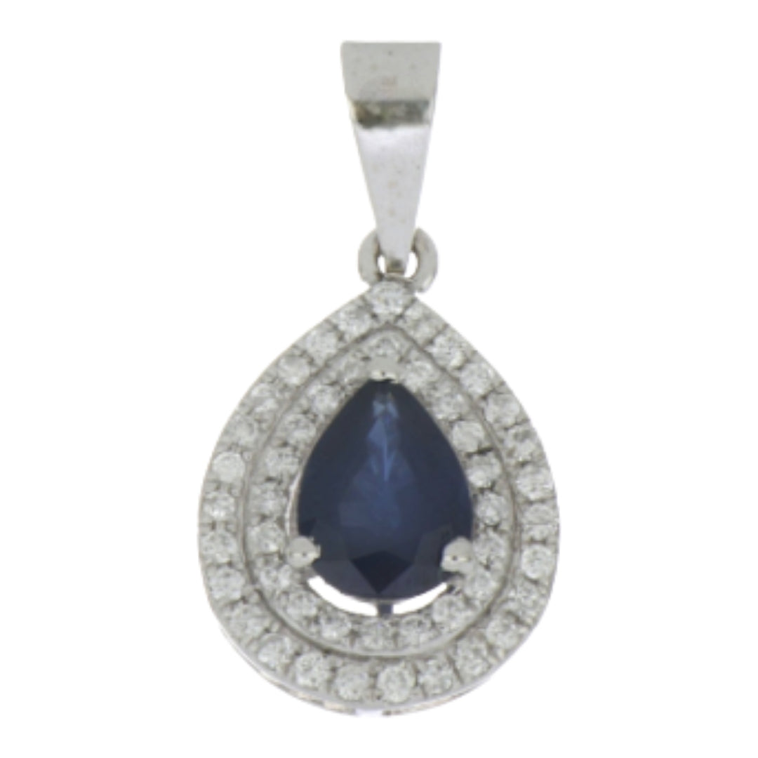 Blue Sapphire Pendant (Blue Sapphire 1.00 cts. White Diamond 0.24 cts)