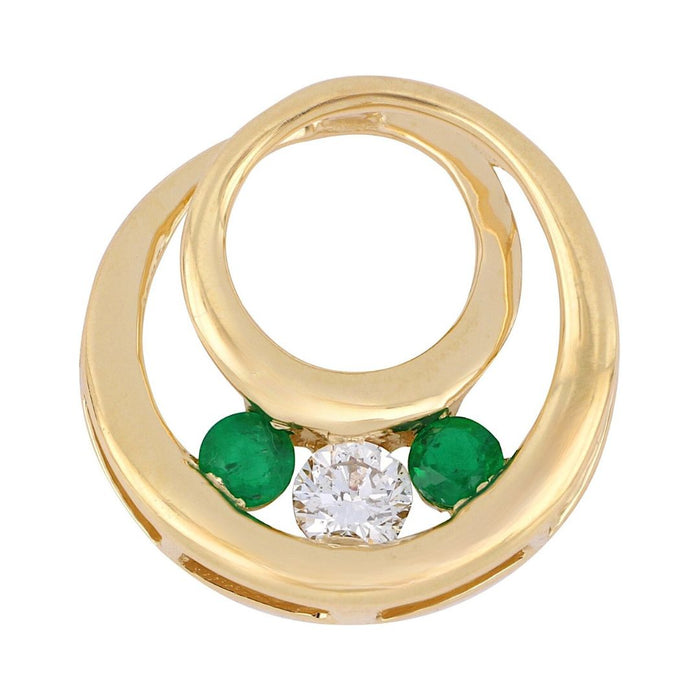 Emerald Pendant (Emerald 0.16 cts. White Diamond 0.14 cts.)