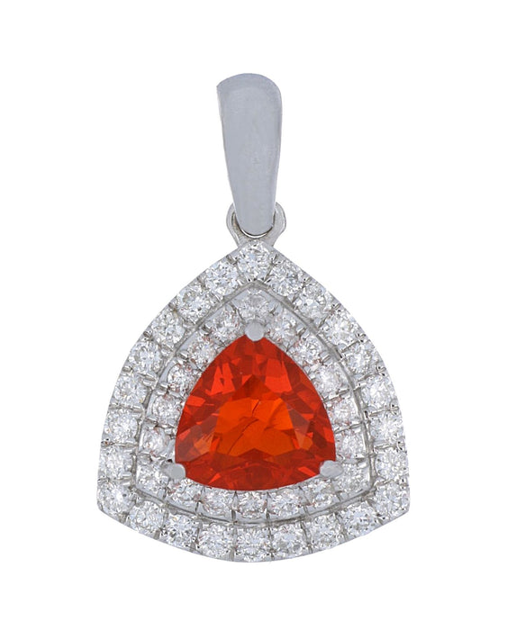 Fire Opal Ladies Pendant (FIre Opal 0.57 cts. White Diamond 0.33 cts.)