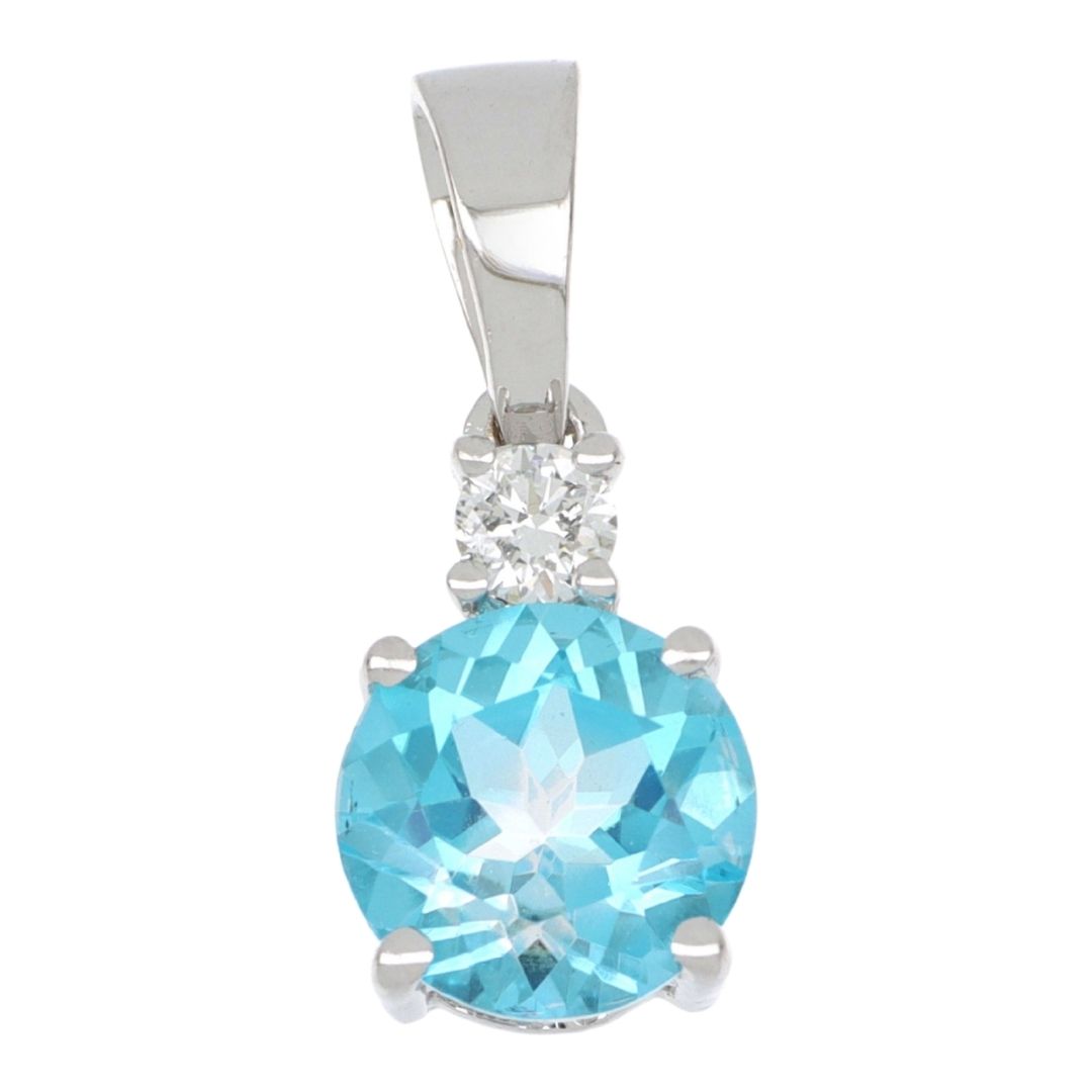 Paraiba Topaz Pendant (Paraiba Topaz 0.93 cts. White Diamond 0.05 cts.)