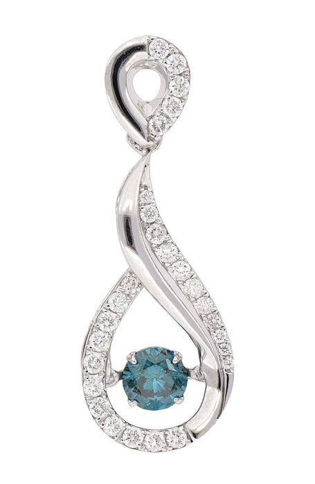 Blue Diamond Ladies Pendant (Blue Diamond 0.63 cts. White Diamond 0.35 cts.)