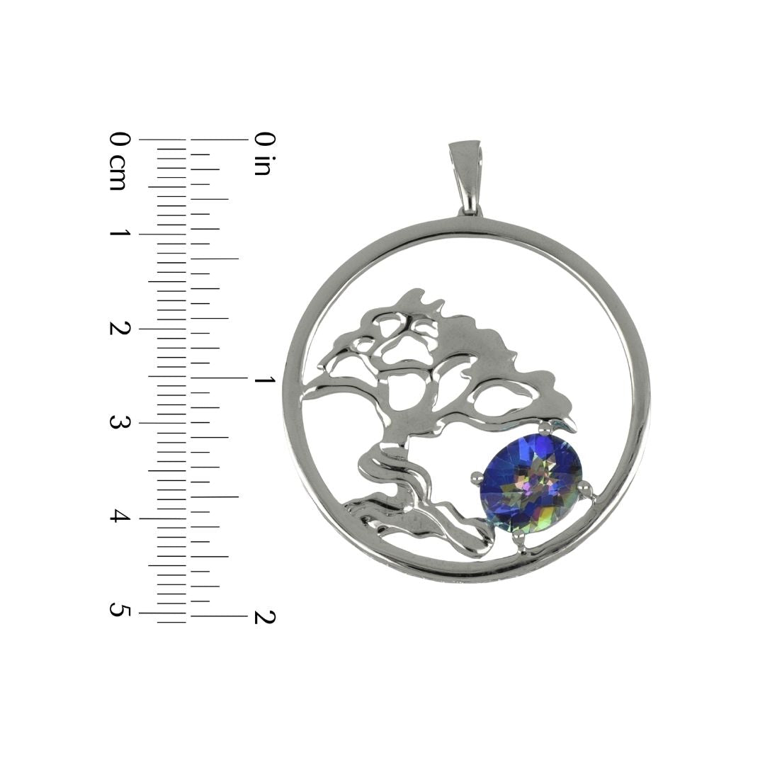 Oval Rainbow Topaz Pendent