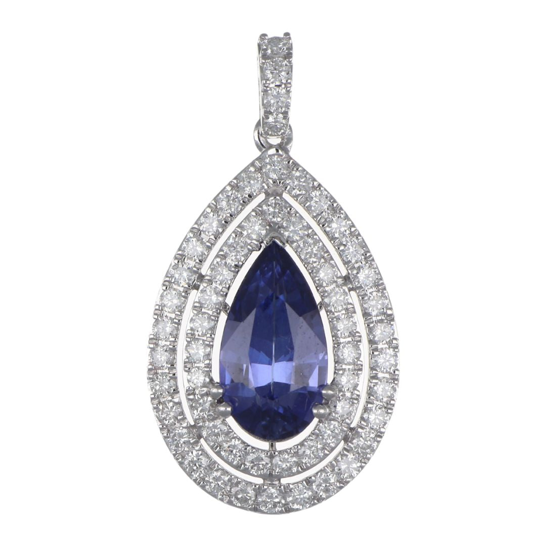 Buy Blue Sapphire Pendant (Blue Sapphire 2.4 cts. White Diamond 0.9 cts.) at Kay's Fine Jewelry