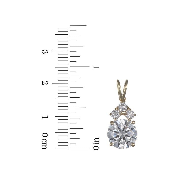 GROWNIQUE White Diamond Pendant (Lab Grown White Diamond 3.01 cts. Lab Grown White Diamond 0.3 cts.)