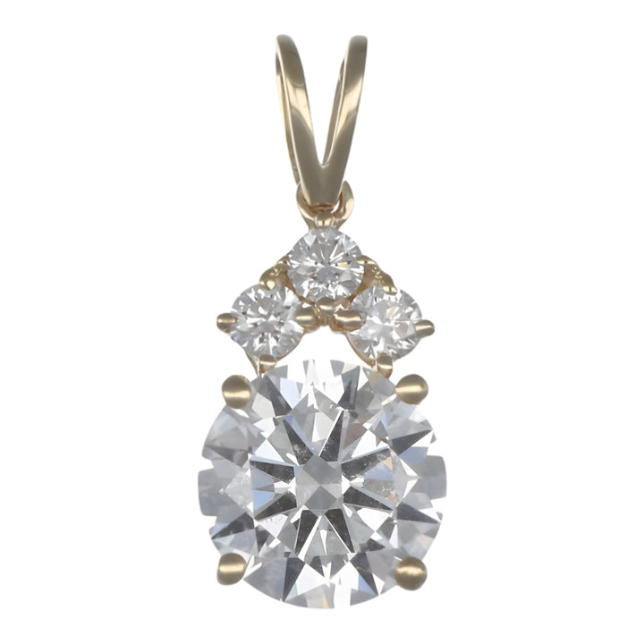 GROWNIQUE White Diamond Pendant (Lab Grown White Diamond 3.01 cts. Lab Grown White Diamond 0.3 cts.)