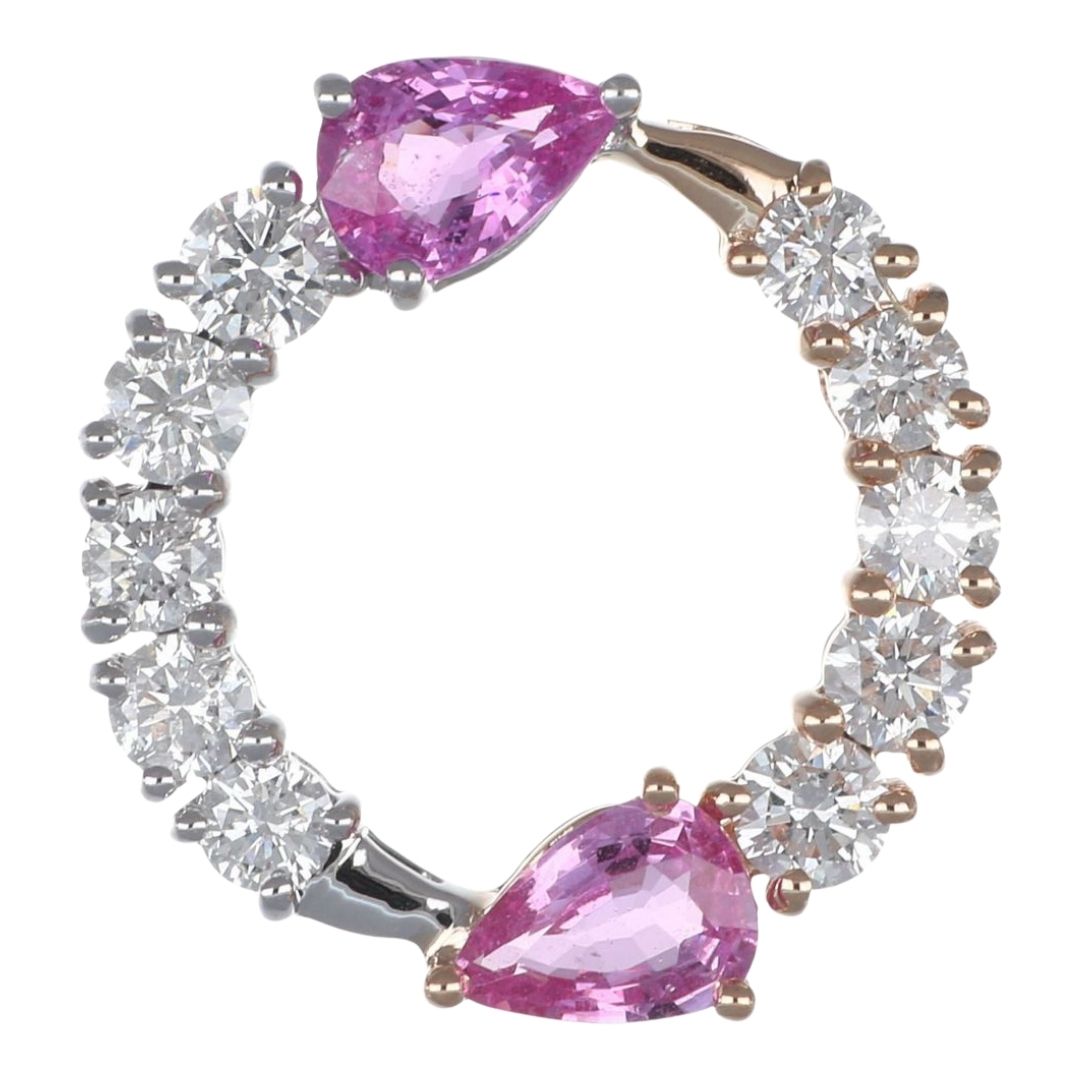 Pink Sapphire Pendant (Pink Sapphire 1.58 cts. White Diamond 1.44 cts.)
