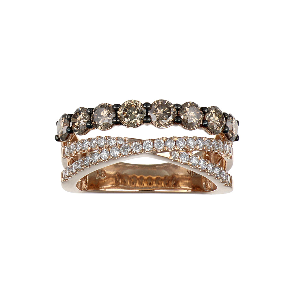 ダイヤリング Brown Diamond Ring (Brown Diamond 1.31 cts. White Diamond
