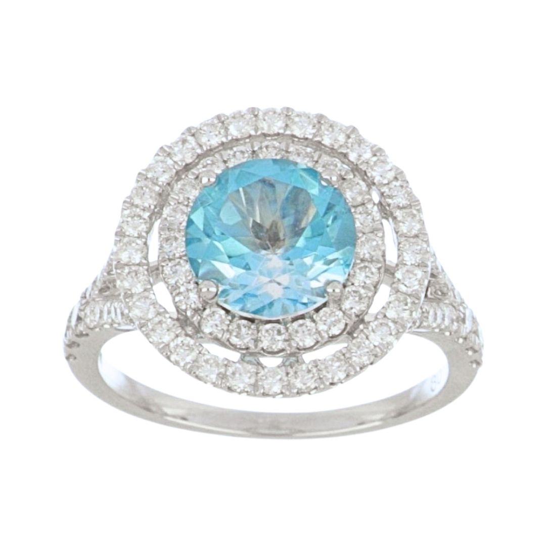 Paraiba Topaz Ring (Paraiba Topaz 2.36 cts. White Diamond 0.85 cts.)