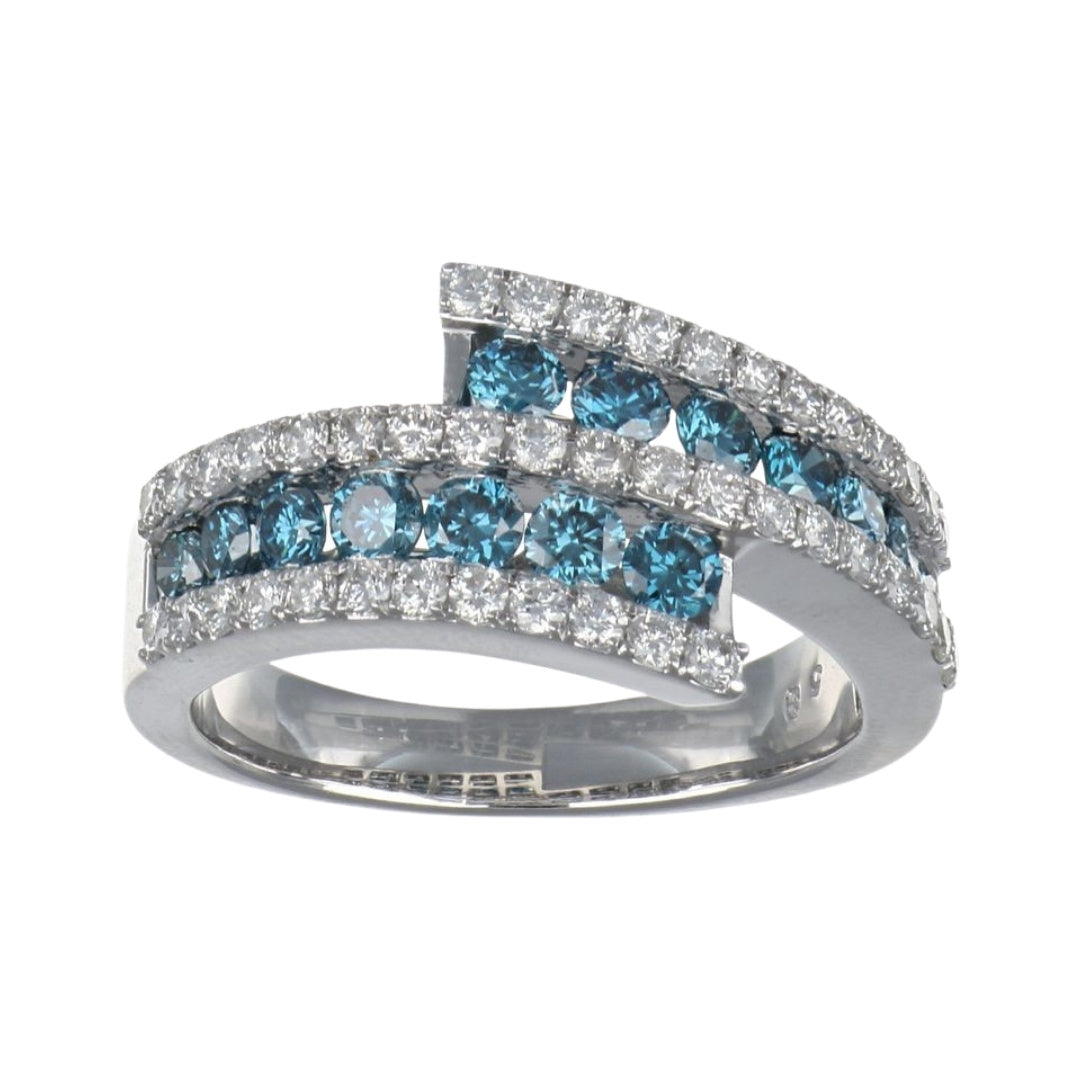 Blue Diamond Ring (Diamond 0.89 cts. White Diamond 0.58 cts.)