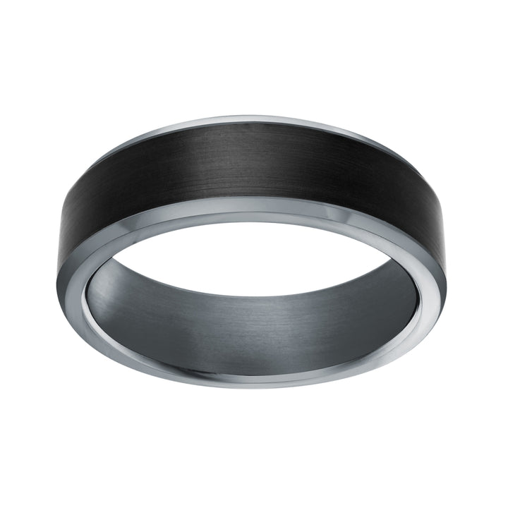 Tantalum and Carbon Fiber Wedding Band - 7mm