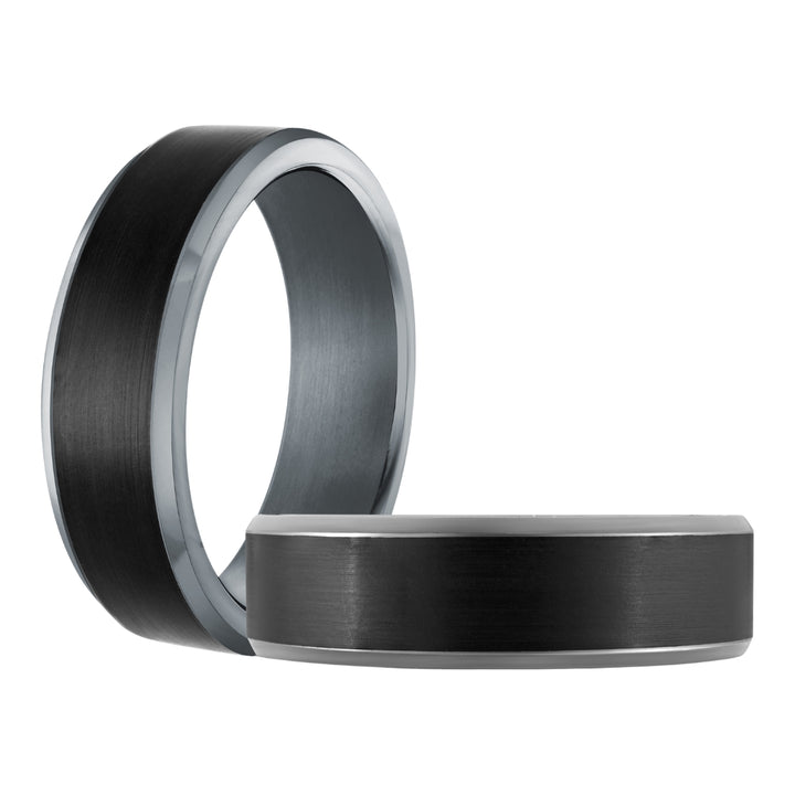Tantalum and Carbon Fiber Wedding Band - 7mm