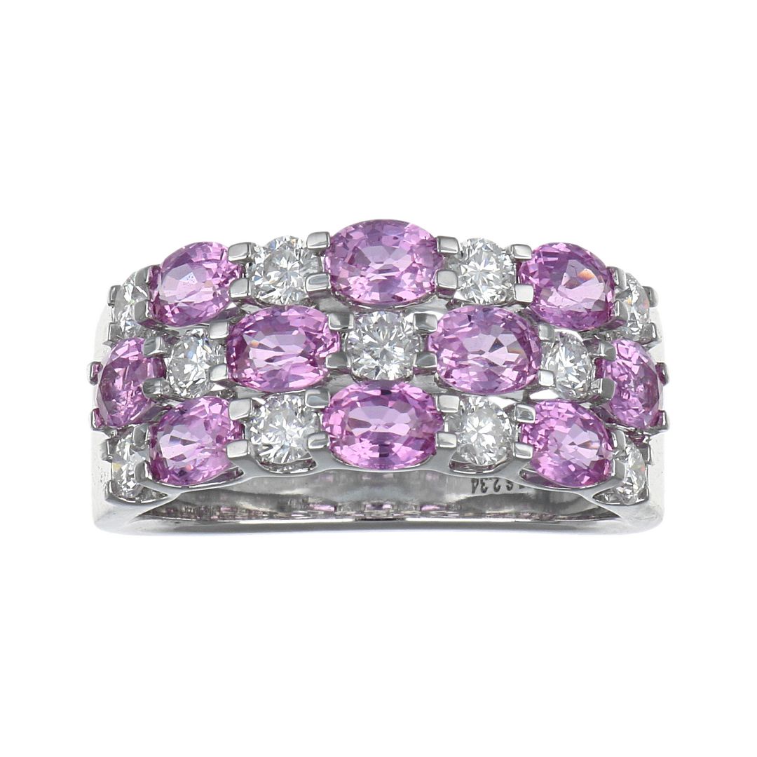 Pink Sapphire Ring (Pink Sapphire 2.34 cts. White Diamond 0.65 cts.)