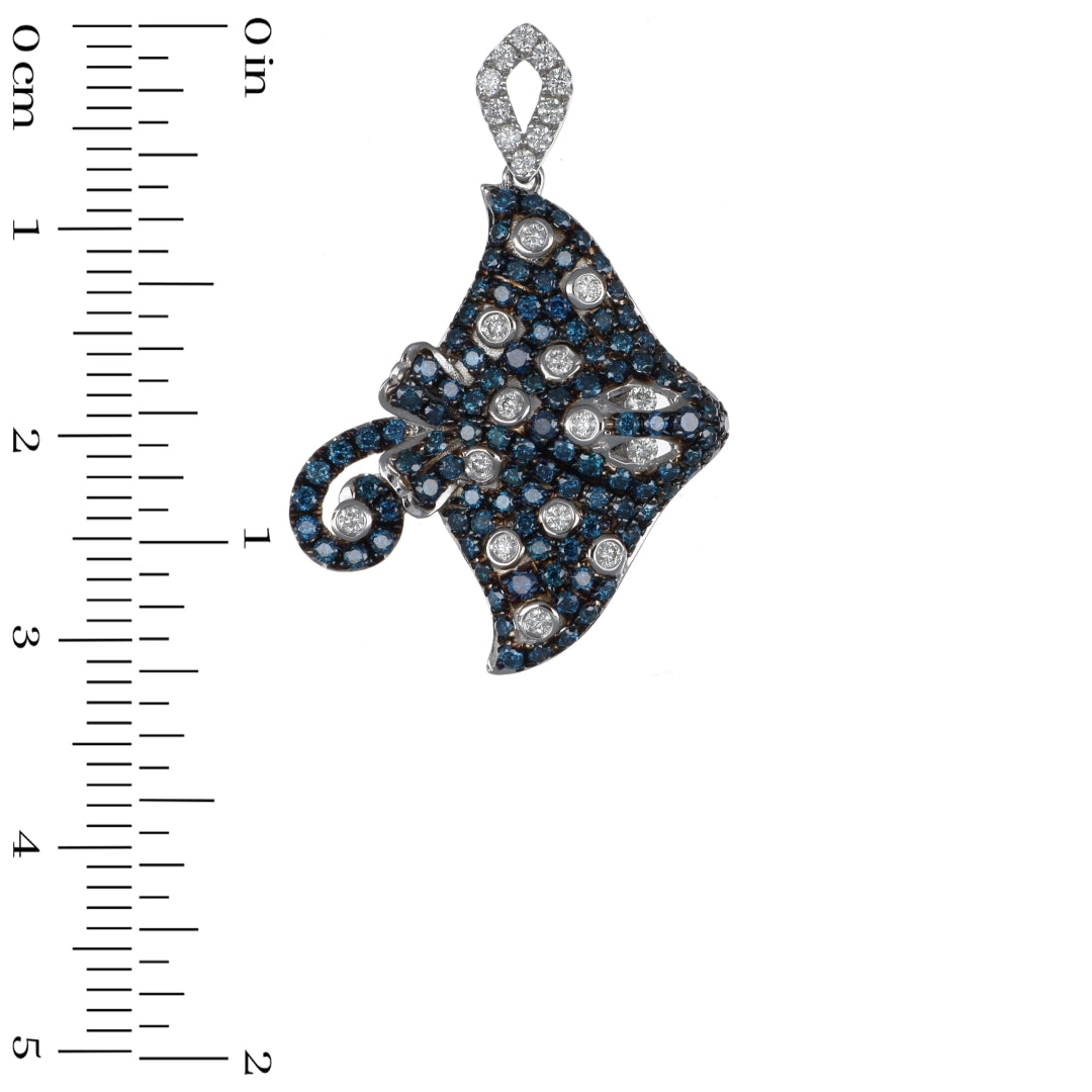 Blue Diamond Pendant (Blue Diamond 0.93 cts. White Diamond 0.22 cts.)