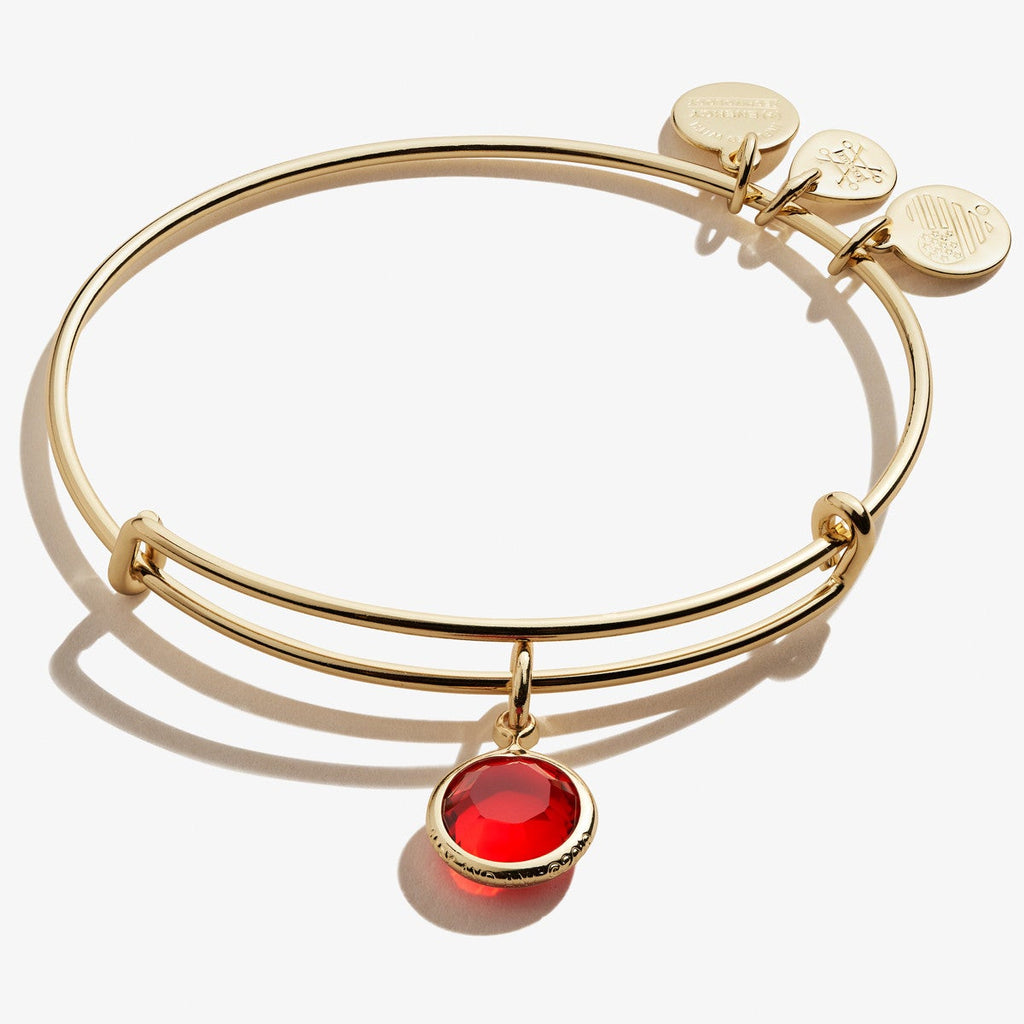 ALEX AND ANI Light Siam Birthstone Charm Bangle July Kay s Fine Jewelry