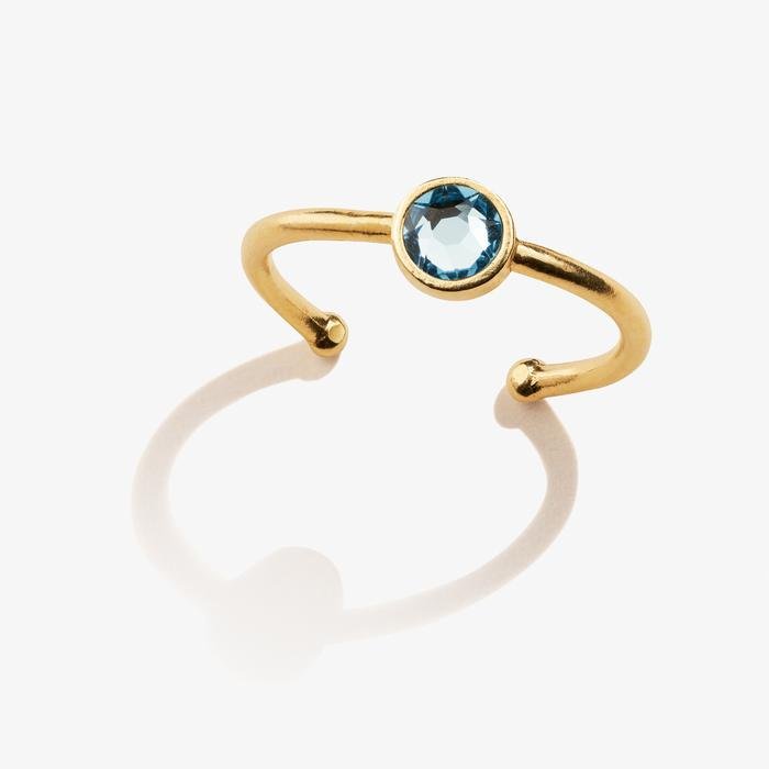ALEX AND ANI Aquamarine Birthstone Ring, March Not Net