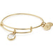 ALEX AND ANI Clear Crystal Birthstone Charm Bangle, April Not Net