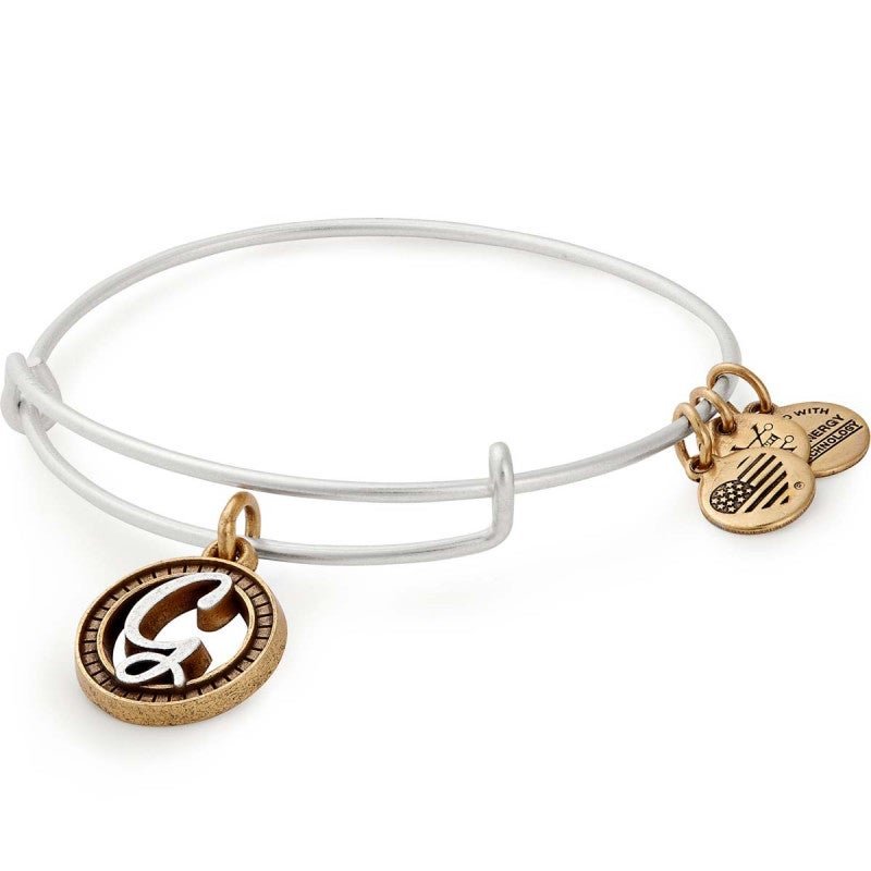 Buy ALEX AND ANI Initial G Two Tone Charm Bangle at Kay&