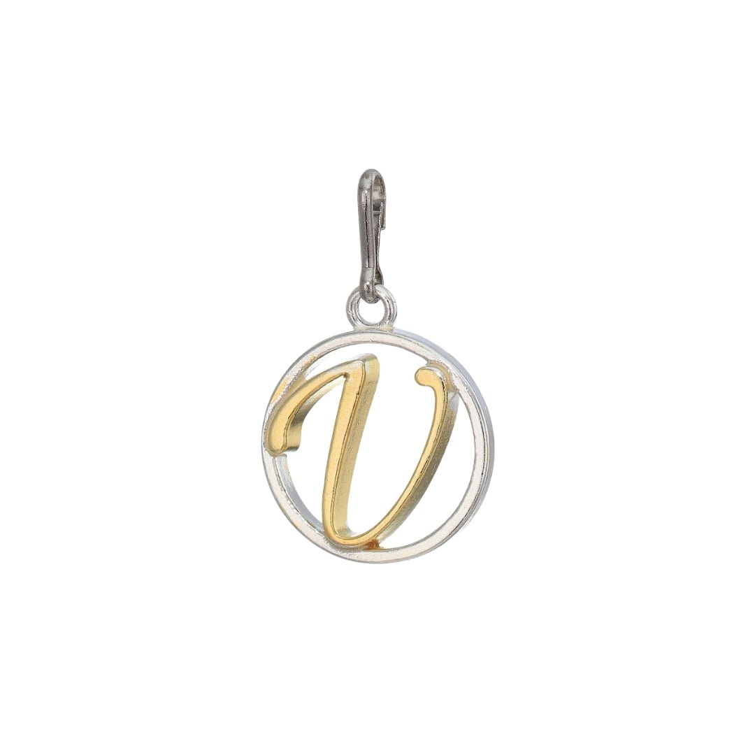 Buy ALEX AND ANI Initial V TwoTone Charm at Kay's Fine Jewelry