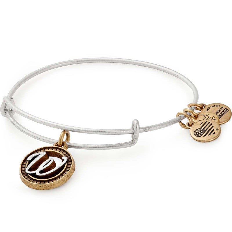 ALEX AND ANI Initial W Two Tone Charm Bangle Not Net
