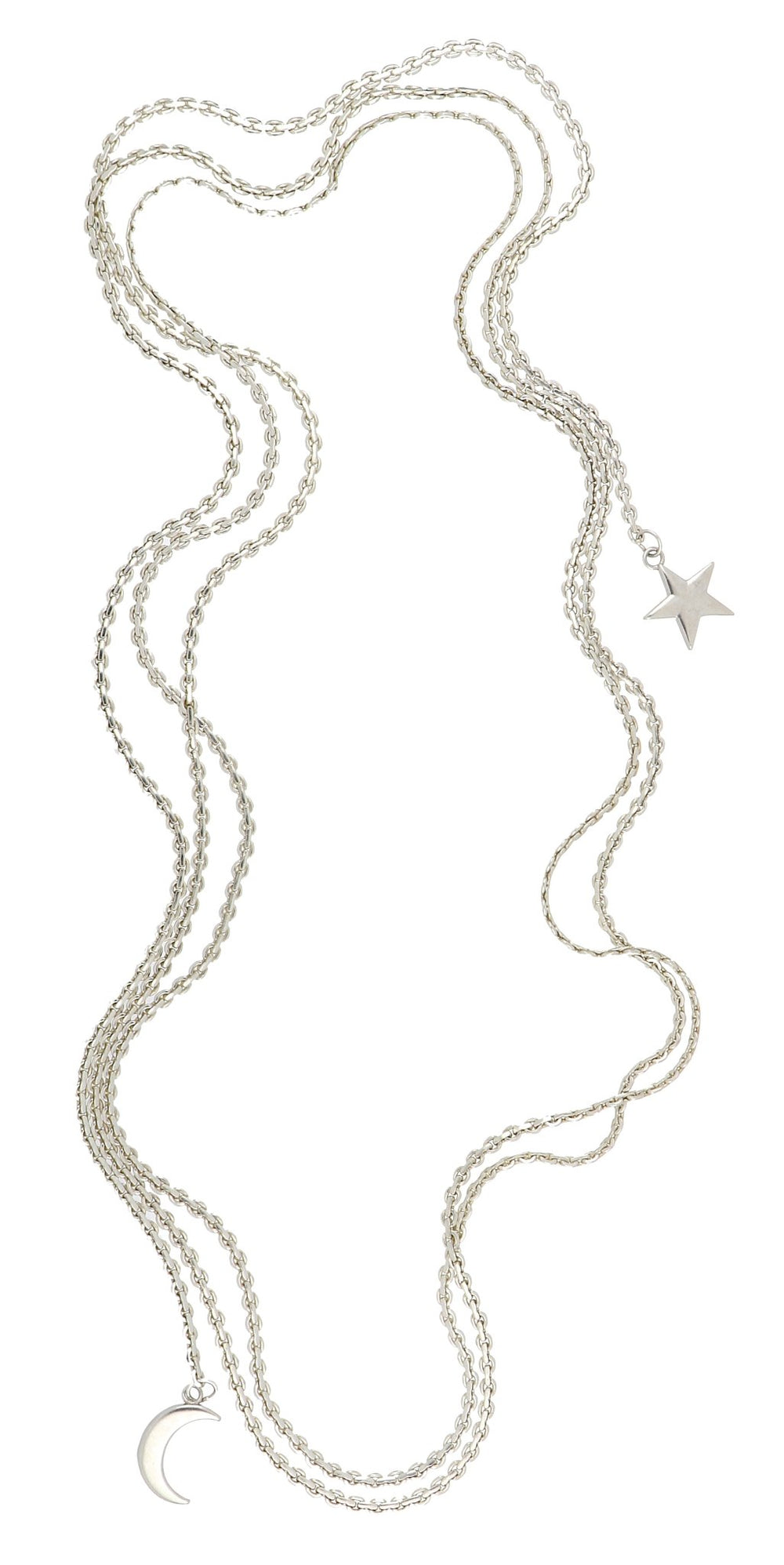 ALEX AND ANI Moon and Star Layered Chain Necklace Not Net