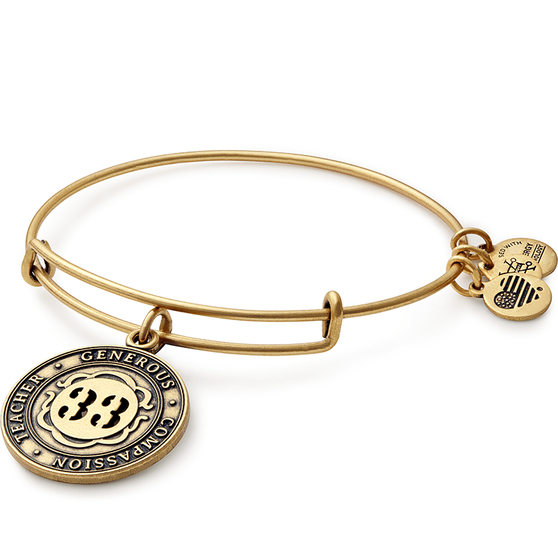 ALEX AND ANI Number 33 Charm Bangle Rafaelian Gold Not Net