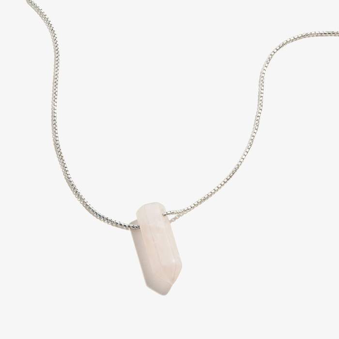 ALEX AND ANI Rose Quartz 18 in. Adjustable Necklace Not Net