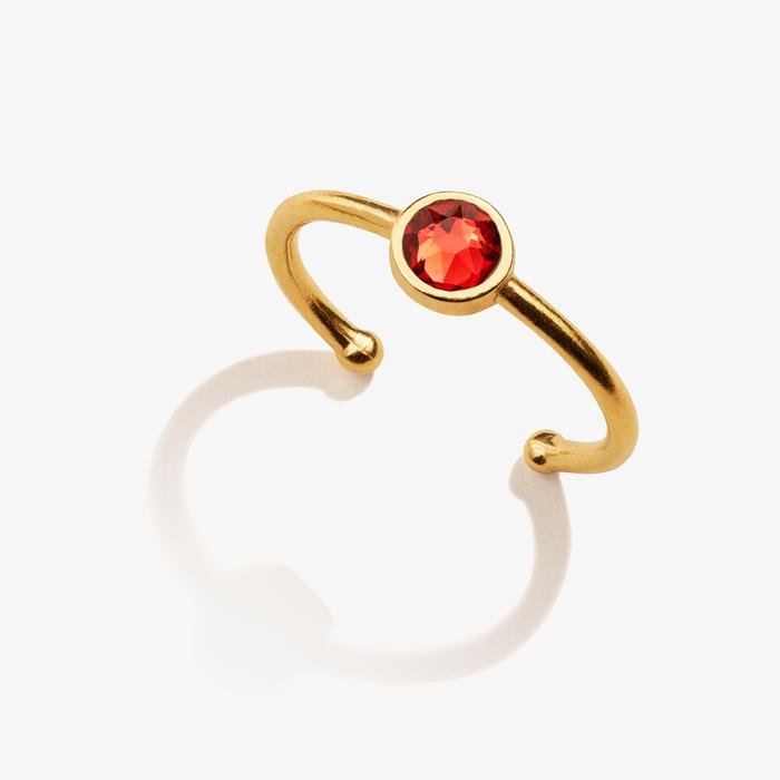 Alex and Ani January Birthstone Adjustable Ring 14kt Gold Plated