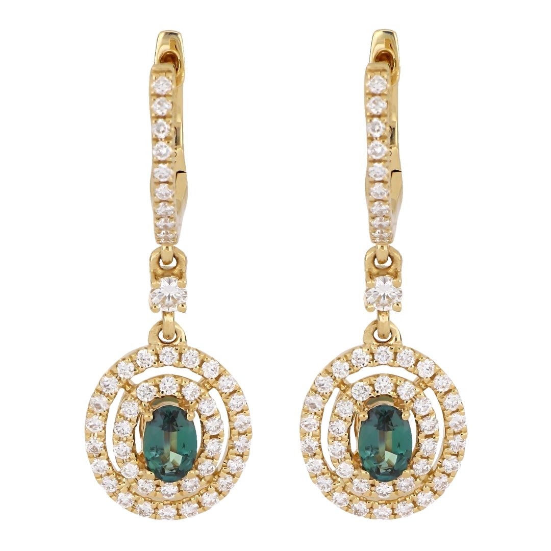 Alexandrite Earrings (Alexandrite 0.37 cts. White Diamond 0.5 cts.) Not Net