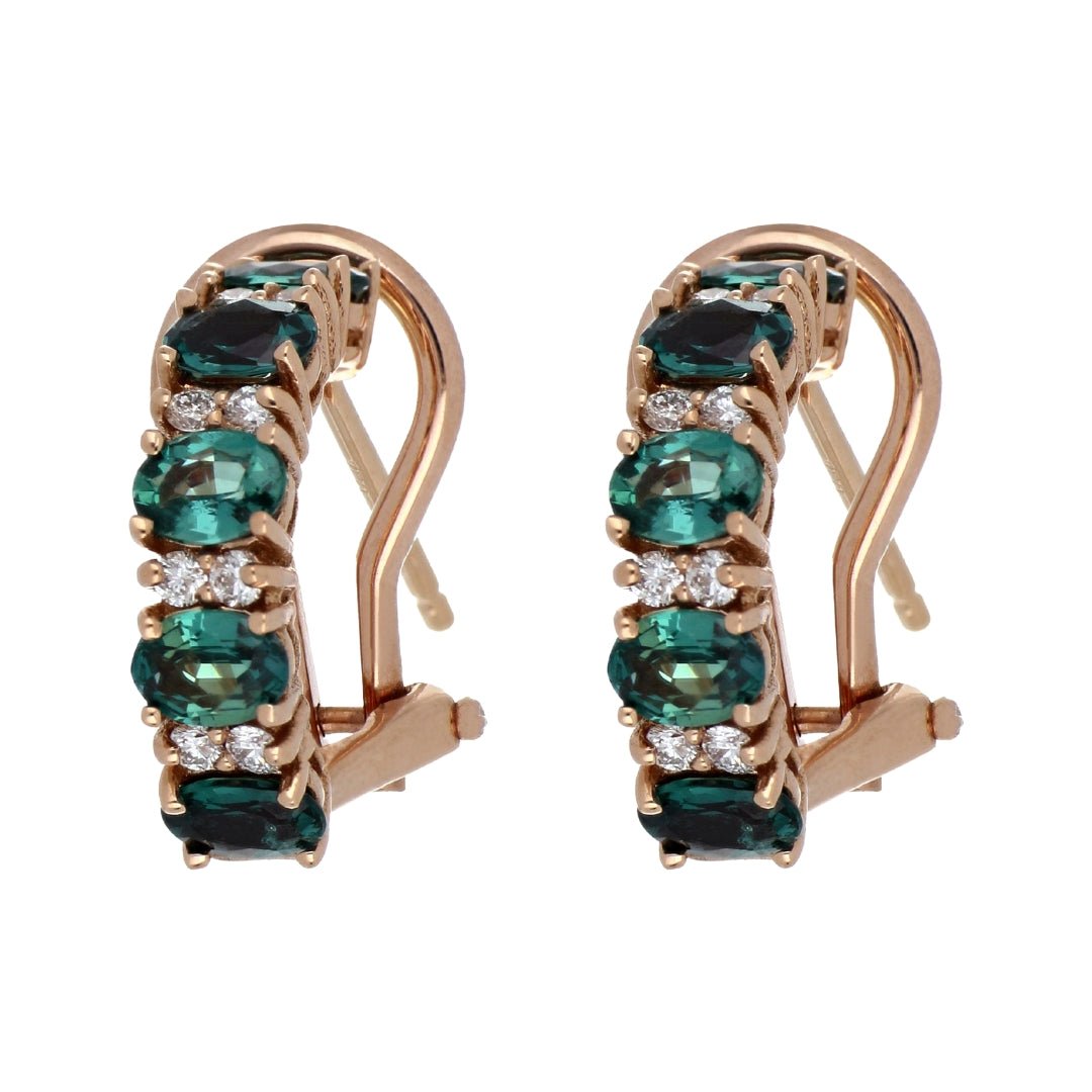 Alexandrite Earrings (Alexandrite 0.9 cts. White Diamond 0.12 cts.) Not Net